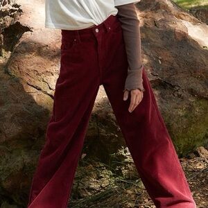 PacSun Kids Burgundy Corduroy Wide-Leg Pants